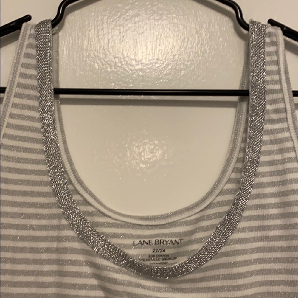 Lane Bryant Metallic White Tank